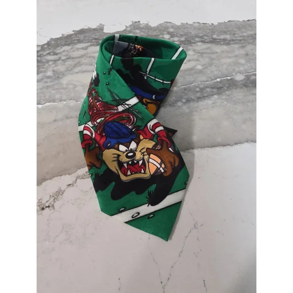 Vintage 1993 Bugs Bunny Looney Tunes Mens Tie - Football Tie & Taz - Picture 5 of 6